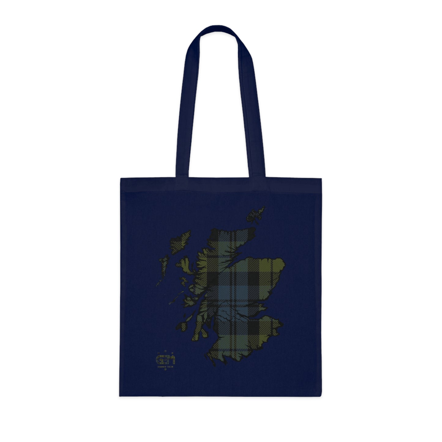 Reversible Scotland Tartan Map Cotton Tote Bag - Campbell Tartan