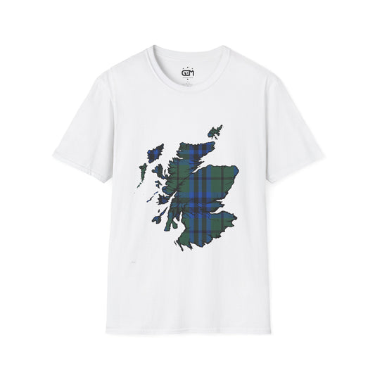 Scotland Tartan Map Softstyle Unisex T-Shirt - Keith Tartan Tee