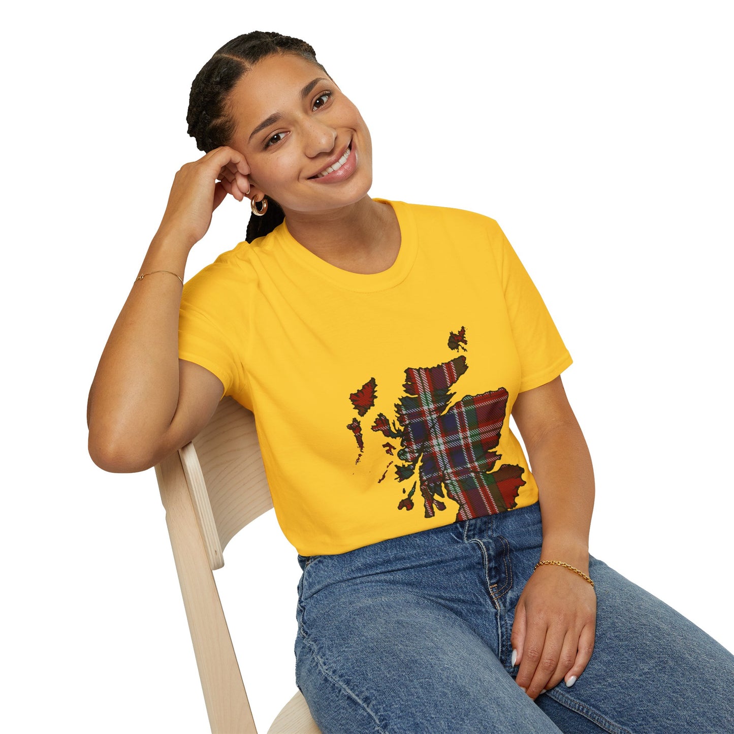 Scotland Tartan Map Softstyle Unisex T-Shirt - MacFarlane Tartan Tee