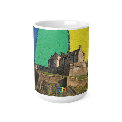 Edinburgh Castle Pride Road Sky Photo Mug, White