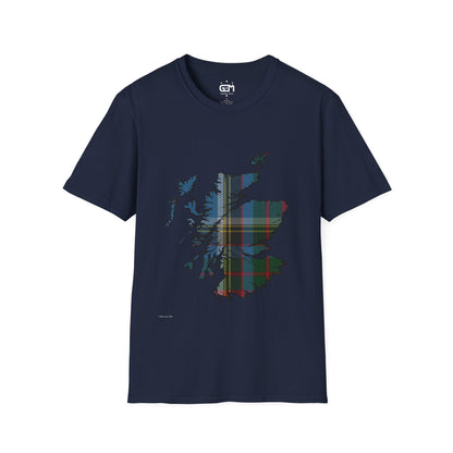 Scotland Tartan Map Softstyle Unisex T-Shirt - Anderson Old Tartan Tee