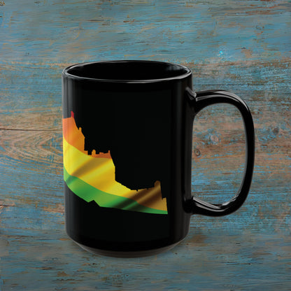 Edinburgh Castle Pride Flag Art Mug, Black