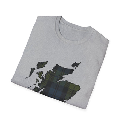 Tartan Ecosse Carte Softstyle T-Shirt Unisexe - Campbell Tartan Tee 