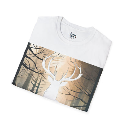 Stag Silhouette Softstyle T-Shirt, Unisex Tee, Scottish Scenery, Various Colours