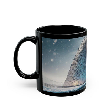 Kelpies in Winter Mug, Coffee Cup, Tea Cup, Scottish Art, Scottish Landmarks, Scottish Nature, Black