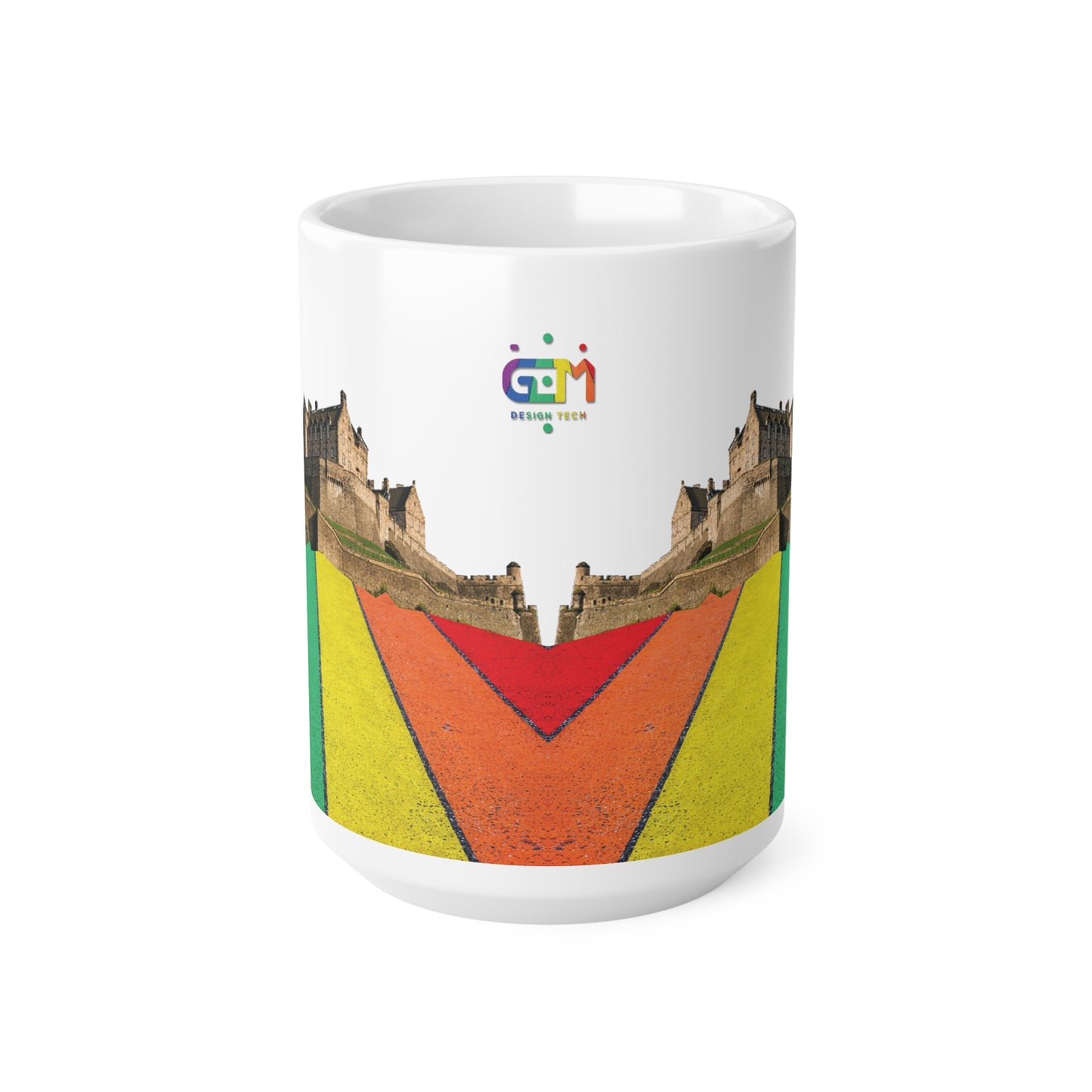 Pride Road Rock Edinburgh Castle Photo Mug, White