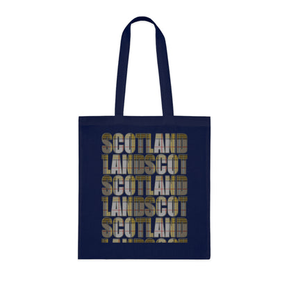 Reversible Scotland Tartan Map Cotton Tote Bag - Buchanan Tartan