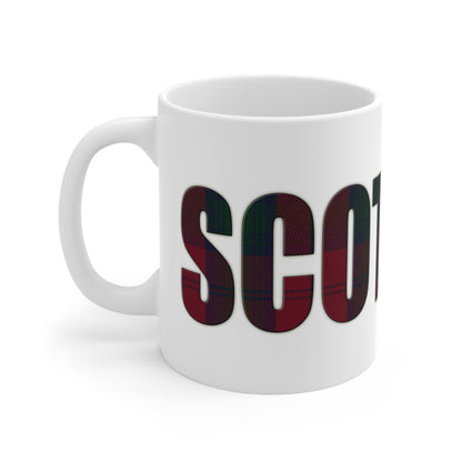 Scotland Tartan Mug - Lindsay, Coffee Cup, Tea Cup, Scotland, White