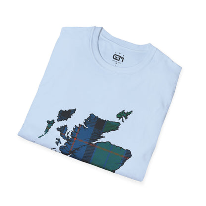 Scotland Tartan Map Softstyle Unisex T-Shirt - Flower of Scotland Tartan Tee