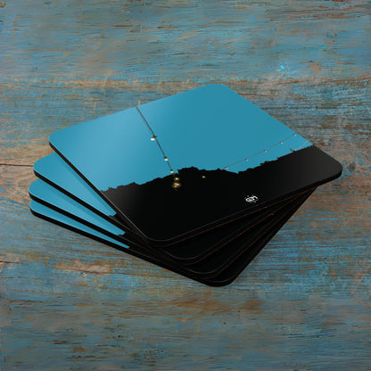 Scotland Art Cork Coaster Set - Silhouettes