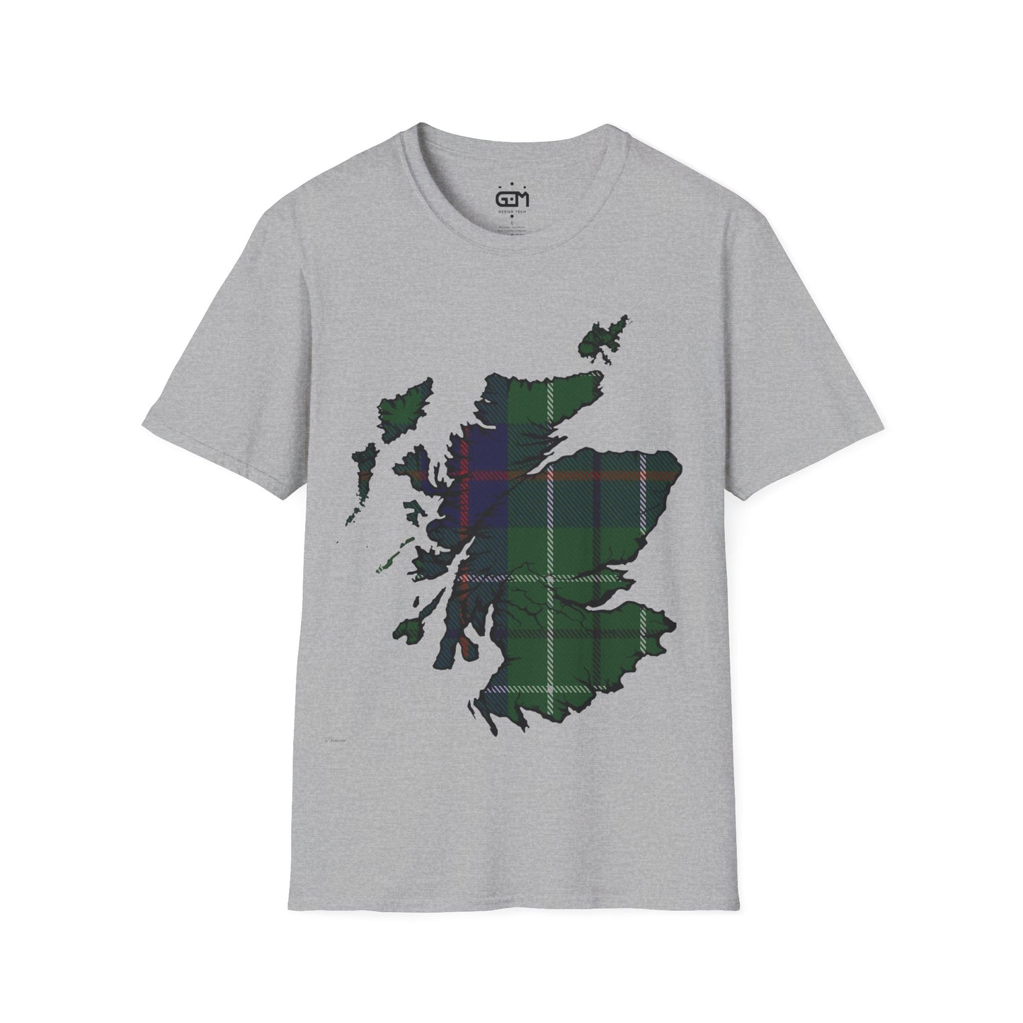 Scotland Tartan Map Softstyle Unisex T-Shirt, Duncan Tartan, Various Colours