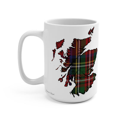 Scotland Map Mug 15oz, Stewart Royal Tartan