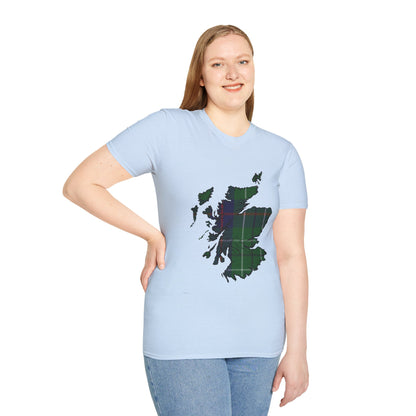 Scotland Tartan Map Softstyle Unisex T-Shirt - Duncan Tartan Tee