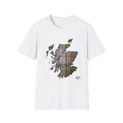 Tartan Ecosse Carte Softstyle T-Shirt Unisexe - Buchanan Dress Tartan Tee 