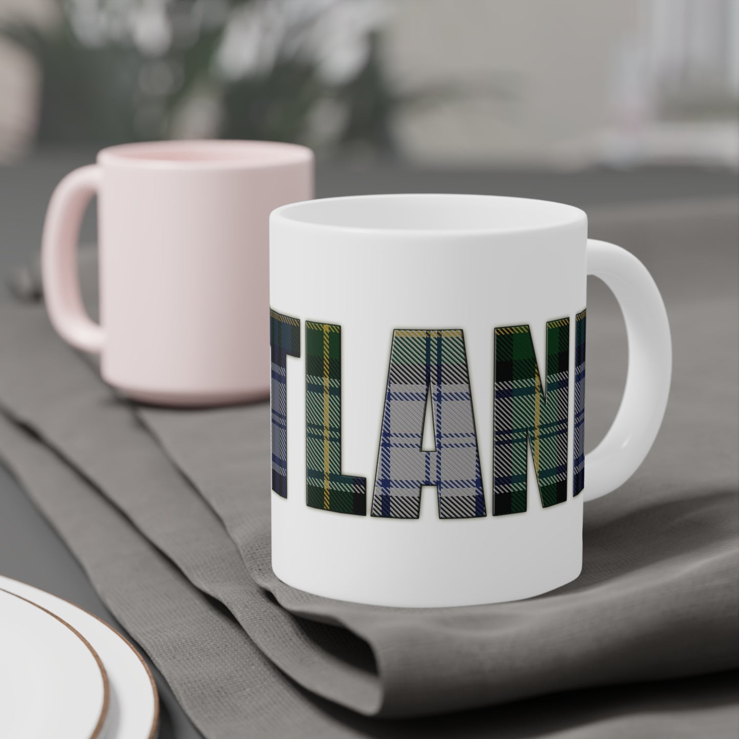 Scotland Tartan Mug - Gordon Dress Tartan, Various Sizes