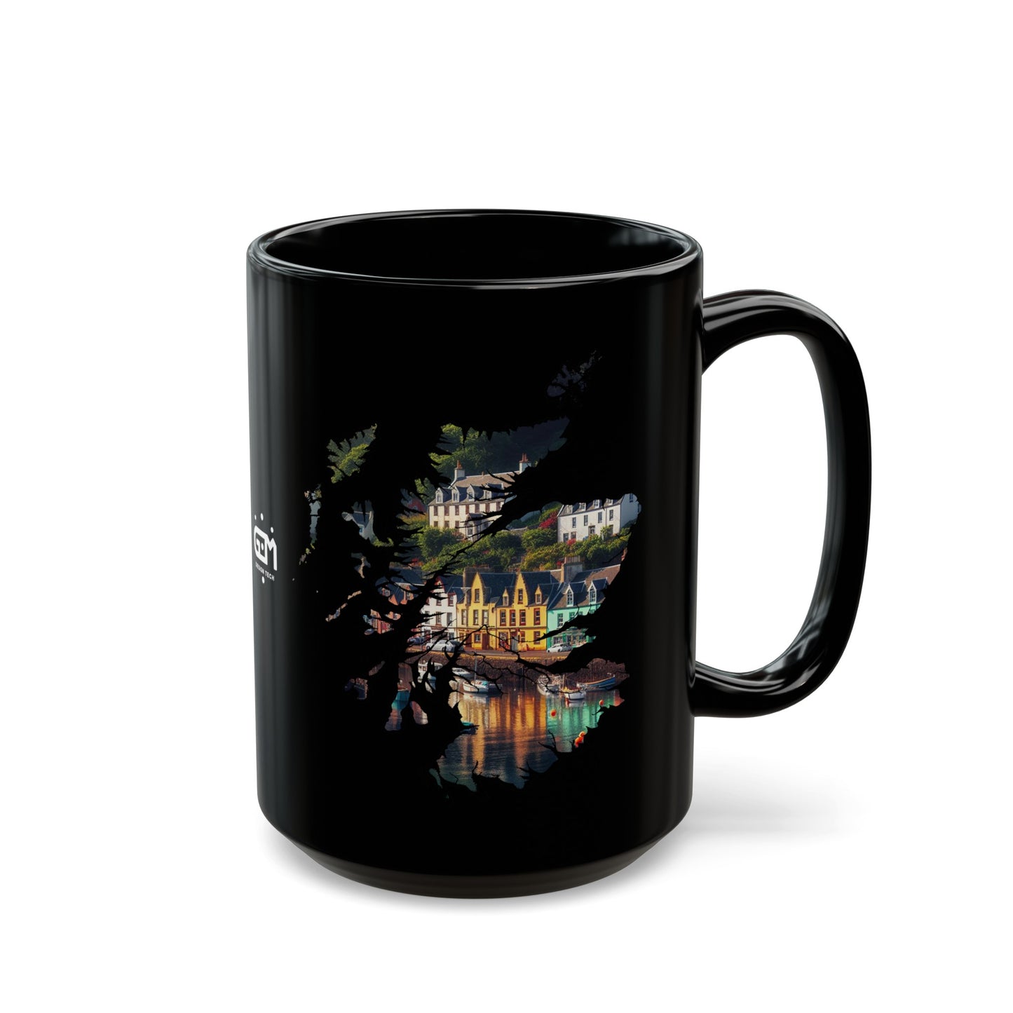 Portree Isle of Skye Scotland Map Mug, Coffee Cup, Tea Cup, Scottish Art, Scottish Nature, Scottish Landmarks, Black