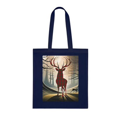 Reversible Scotland Tartan Stag Cotton Tote Bag - MacGregor Tartan