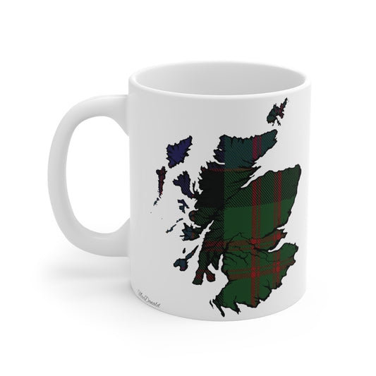 Scotland Map Mug 11oz, MacDonald Tartan