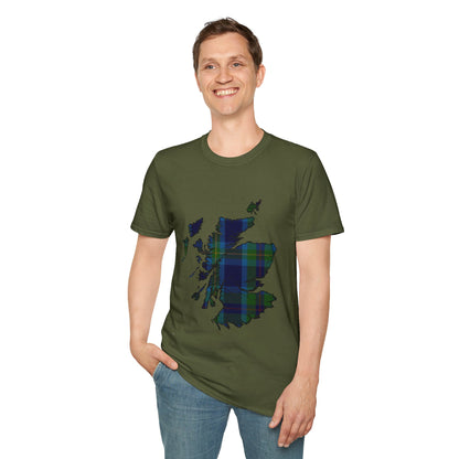 Scotland Tartan Map Softstyle Unisex T-Shirt - Miller Tartan Tee