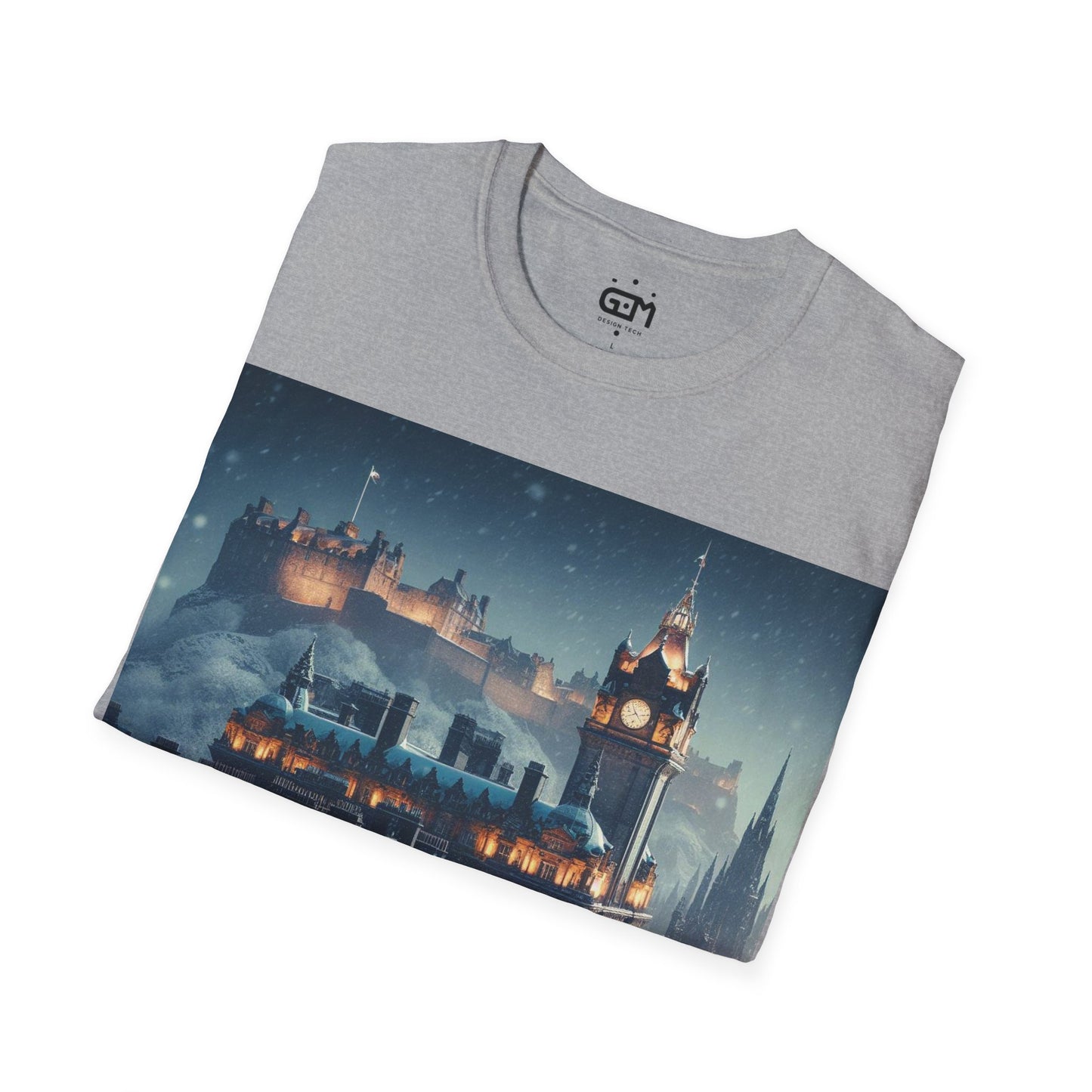 Edinburgh in Winter Softstyle T-Shirt, Unisex Tee, Scotland Shirt, Scottish Landmark, Nature, Scenery, Various Colours