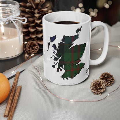 MacDonald Tartan Scotland Map Mug, Coffee Cup, Tea Cup, Scotland, White