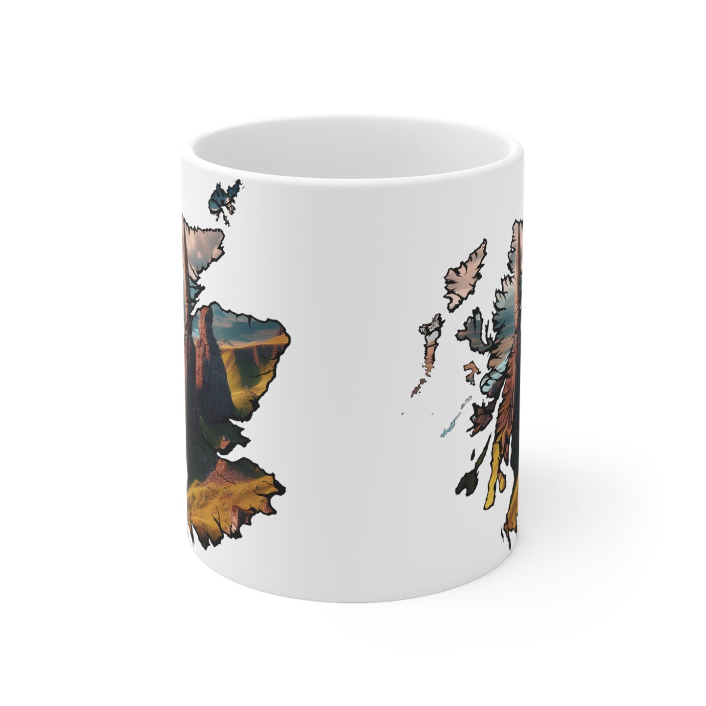 Old Man of Storr Isle of Skye Scotland Map Mug, Coffee Cup, Tea Cup, Scottish Art, Scottish Landmark, Scenery, Nature, White