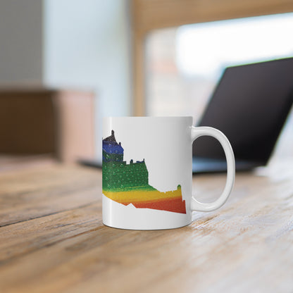 Edinburgh Castle Pride Rain Art Mug, White