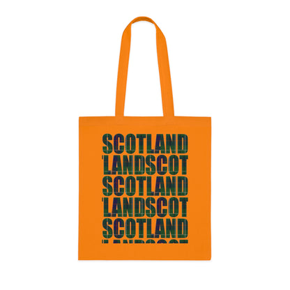 Reversible Scotland Tartan Map Cotton Tote Bag - Duncan Tartan