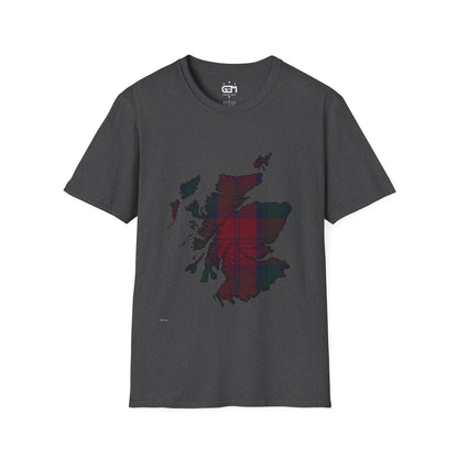 Scotland Tartan Map Softstyle Unisex T-Shirt - Lindsay Tartan Tee