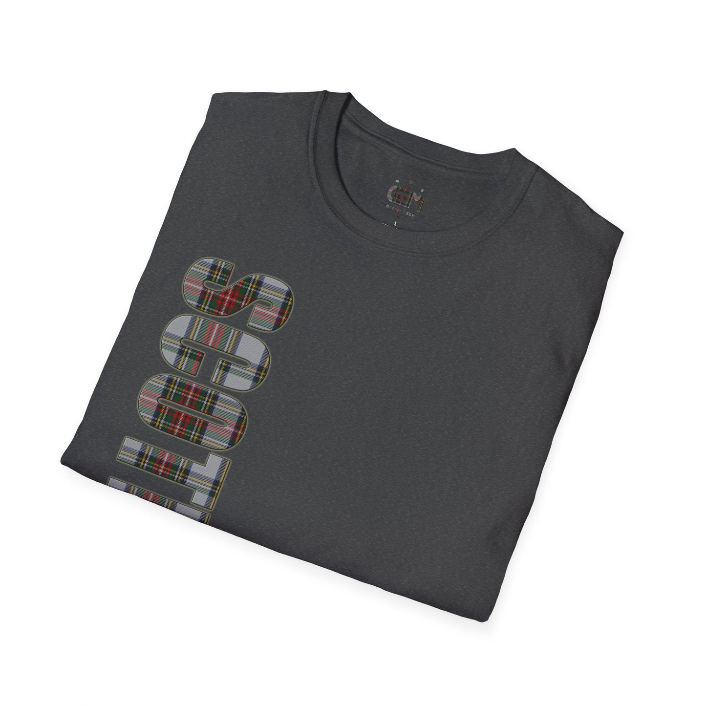 Scotland Lettering Tartan Softstyle Unisex T-Shirt, Stewart Dress Tartan Tee