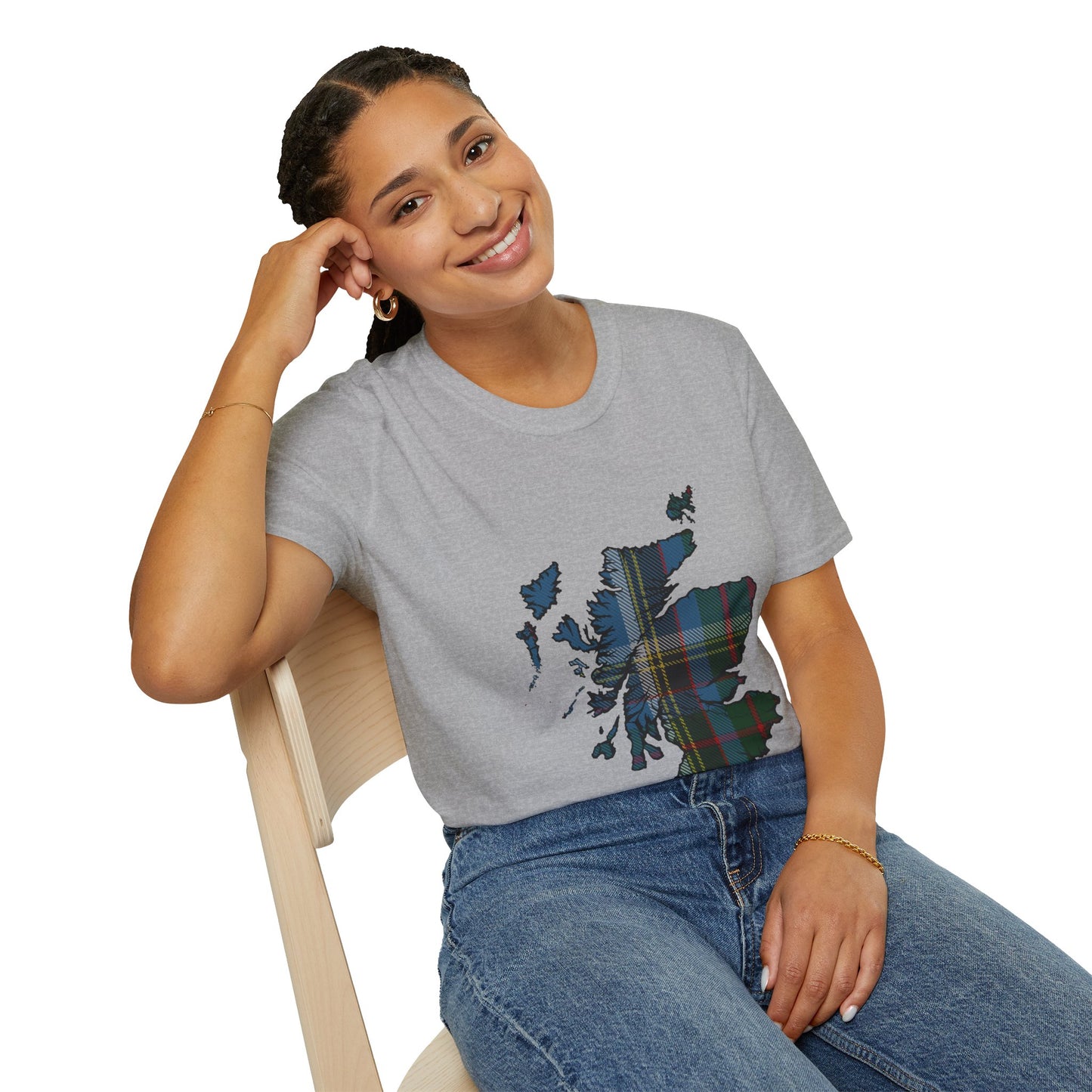 Scotland Tartan Map Softstyle Unisex T-Shirt - Anderson Old Tartan Tee