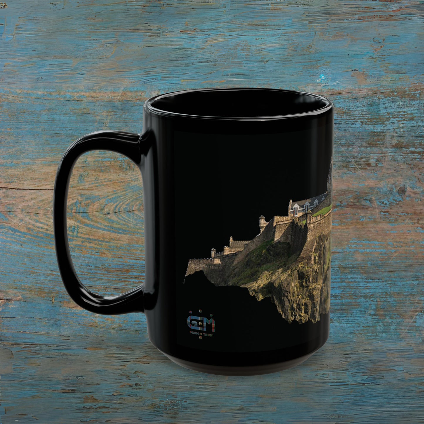 Edinburgh Castle on the Rock Photo Mug, Black