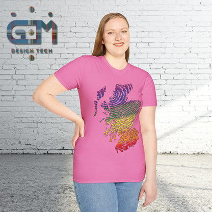 Pride Fingerprint Clan Regions Scotland Map Unisex T-Shirt, Various Colours