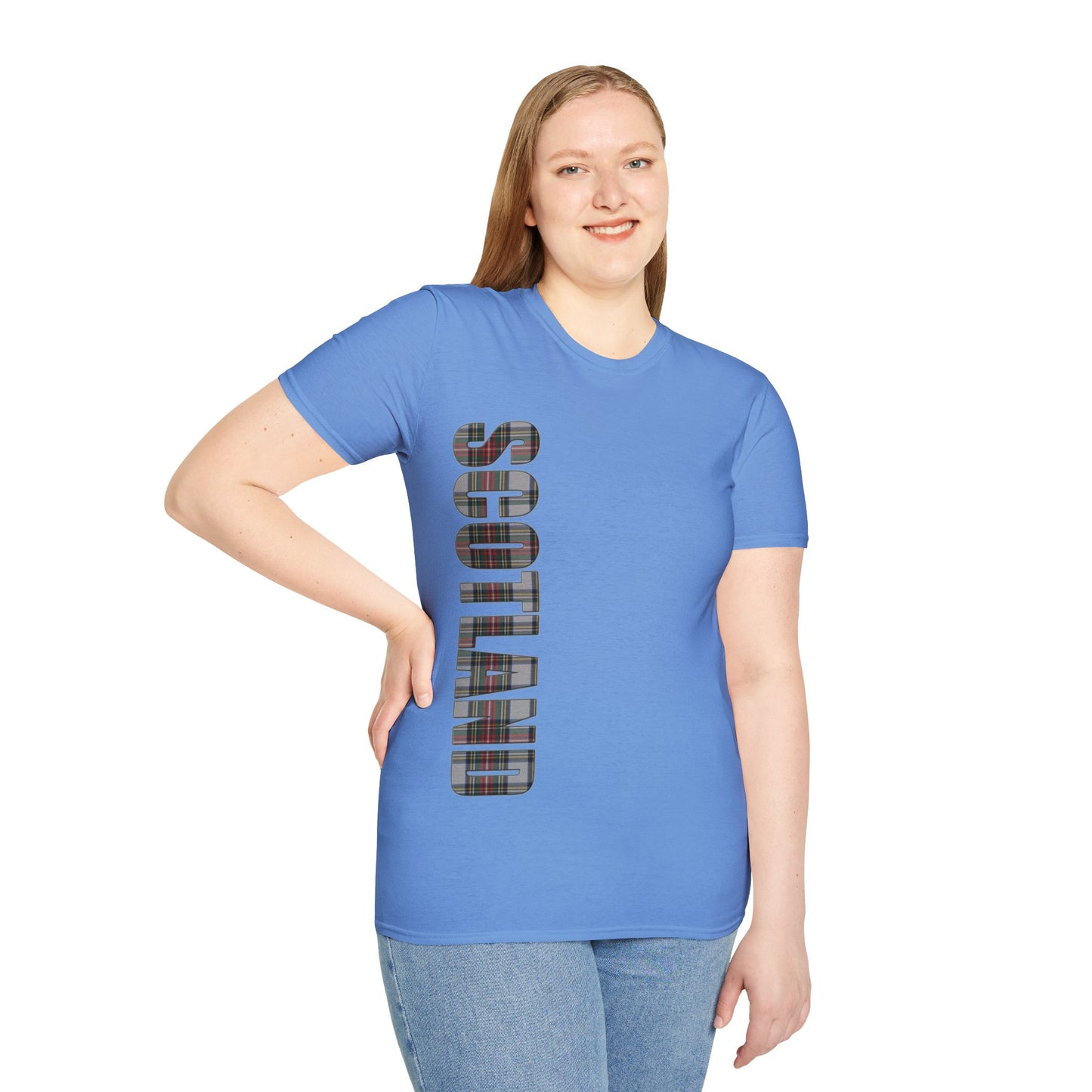 Scotland Lettering Stewart Dress Tartan Softstyle T-Shirt, Unisex Tee, Various Colours