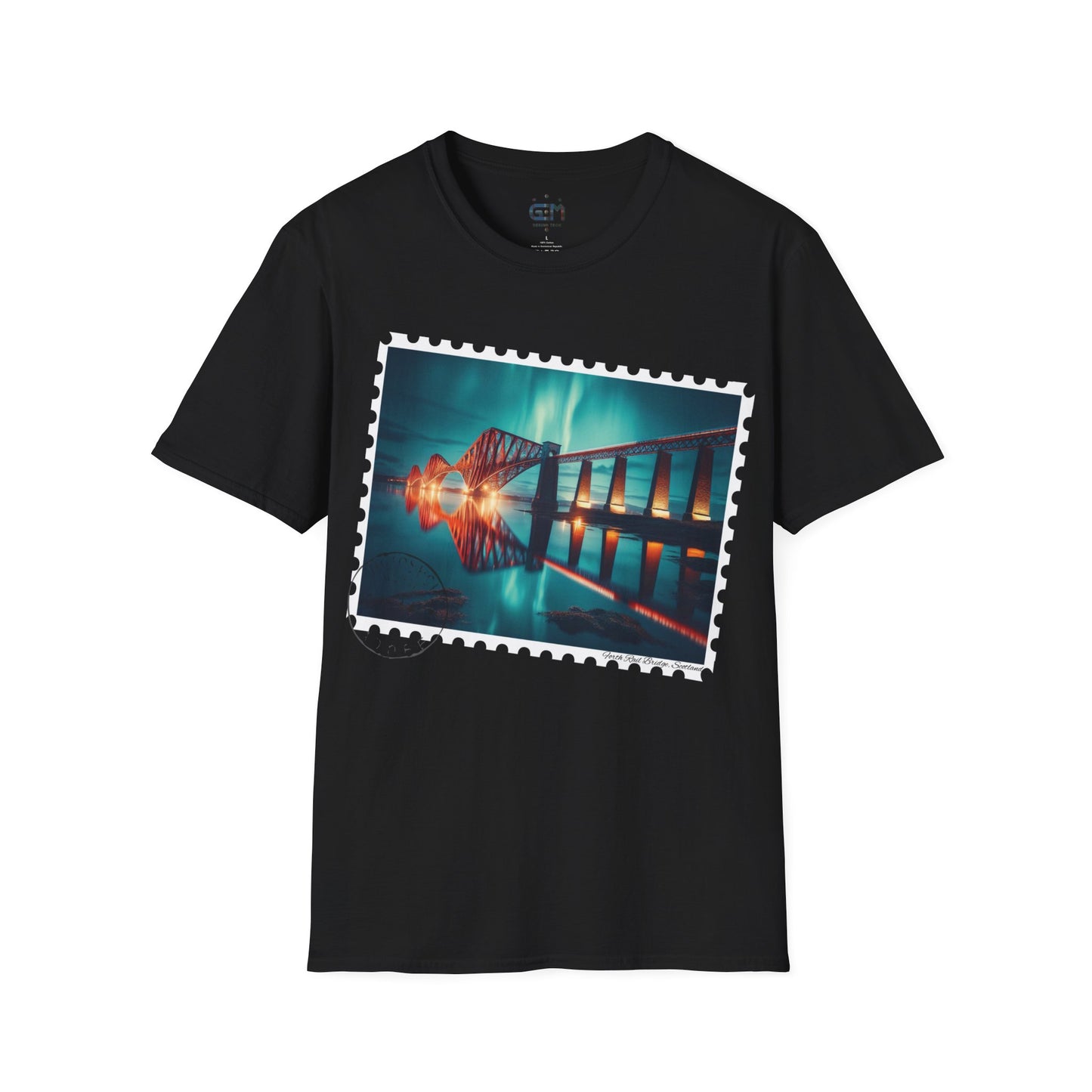 Postcard Forth Rail Bridge Art Softstyle T-Shirt, Unisex Tee, Scotland Shirt, Various Colours