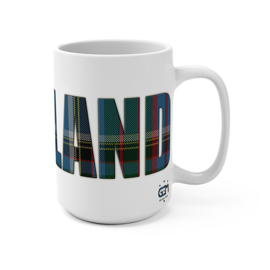 Scotland Lettering Tartan Mug 15oz, Anderson Old Tartan