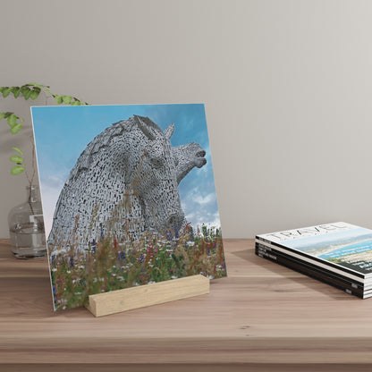 Photo Collection Gallery Stand Kelpies, Oak Picture Stand, Scotland Art, Scenery, Landmarks, Various Sizes