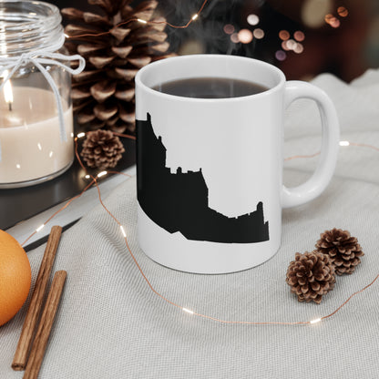 Edinburgh Castle Silhouette Art Mug, White