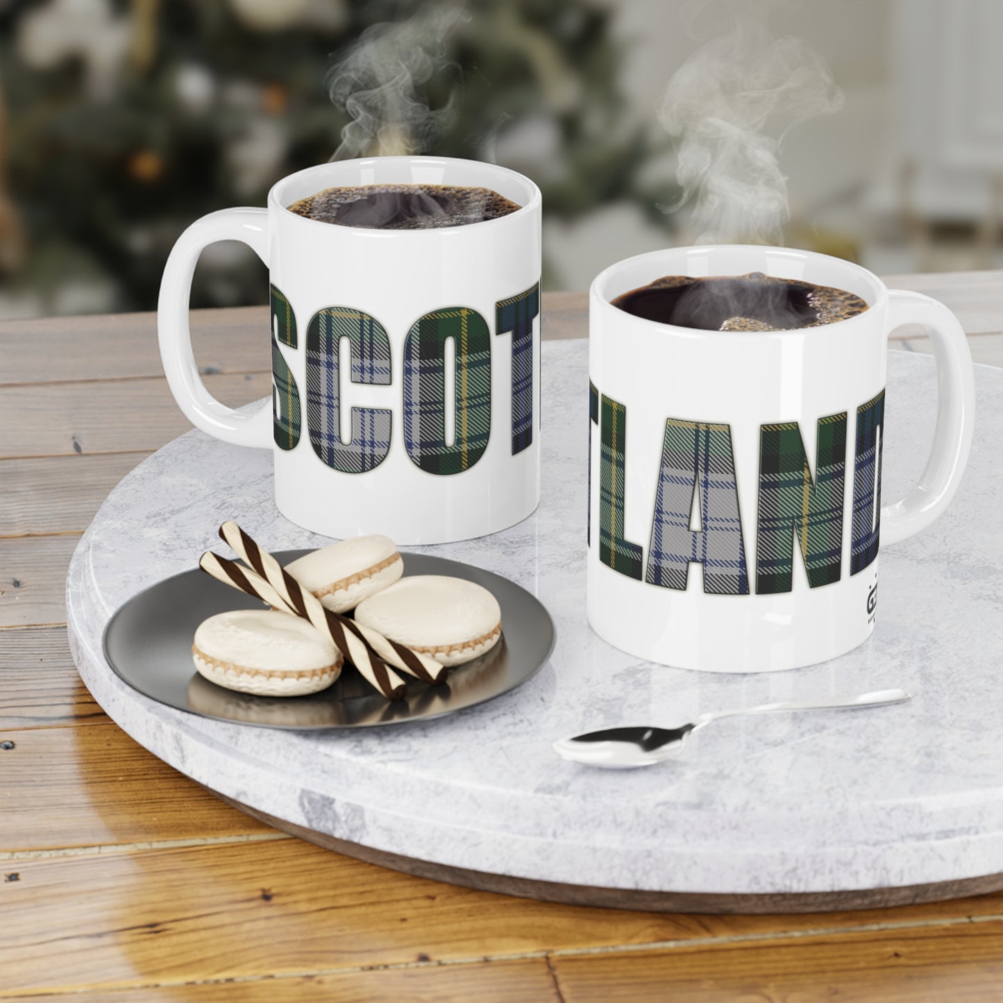 Scotland Tartan Mug - Gordon Dress Tartan, Various Sizes