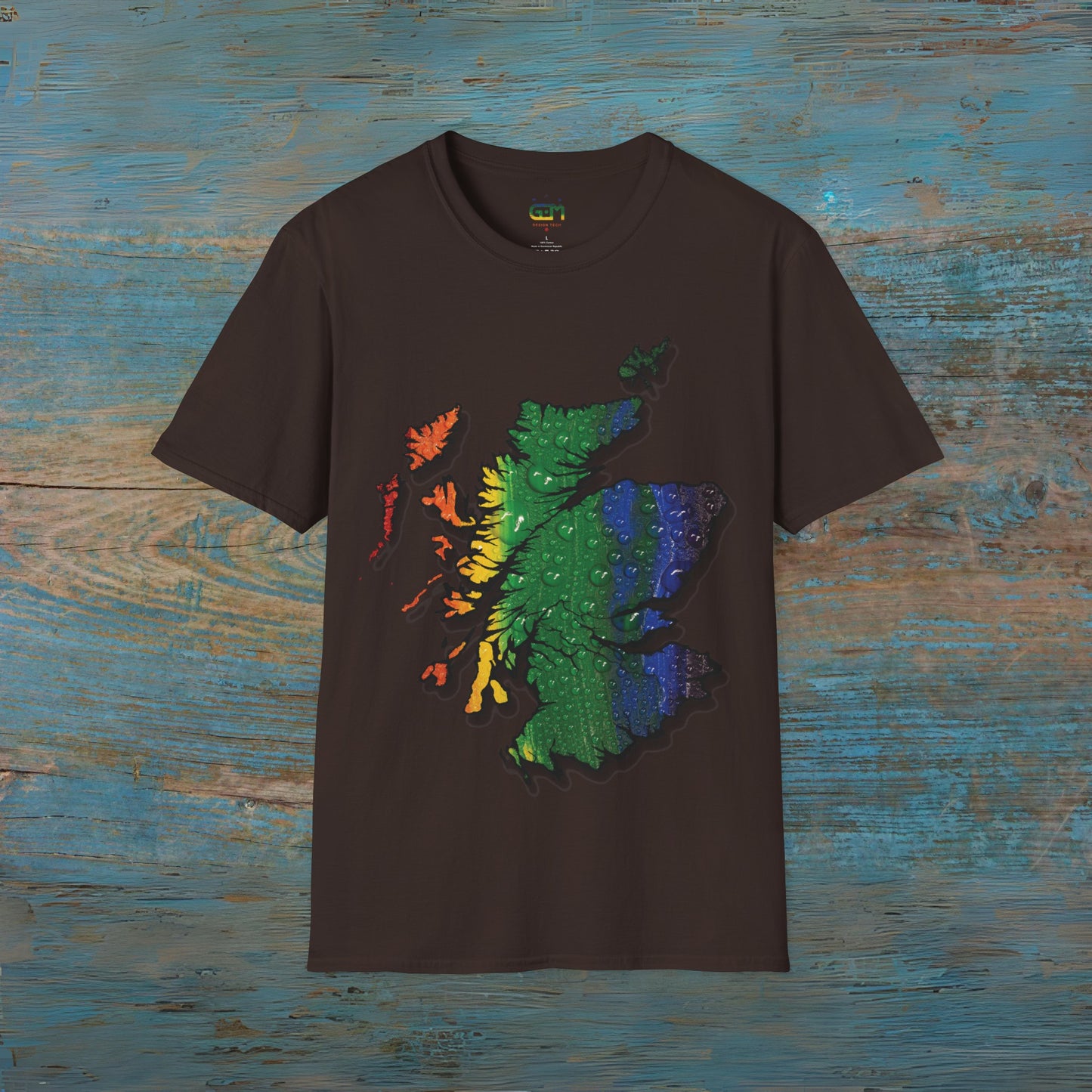 Scotland Is Proud Rain Map Unisex T-Shirt, Various Colours