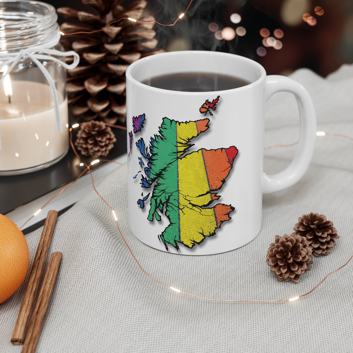 Scotland Map Pride Road Mug, White