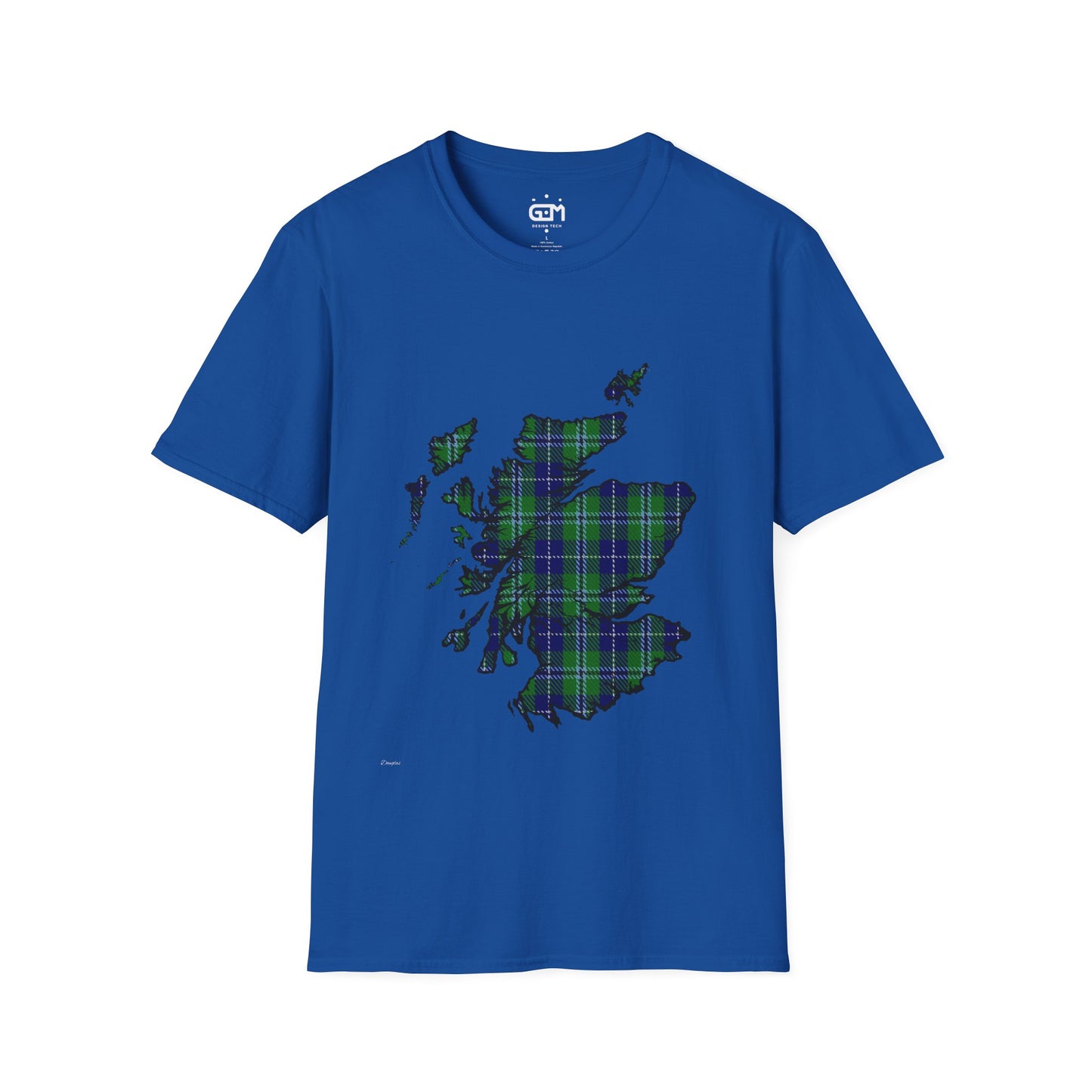 Scotland Tartan Map Softstyle Unisex T-Shirt - Douglas Tartan Tee