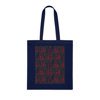 Reversible Scotland Tartan Map Cotton Tote Bag - Lindsay Tartan