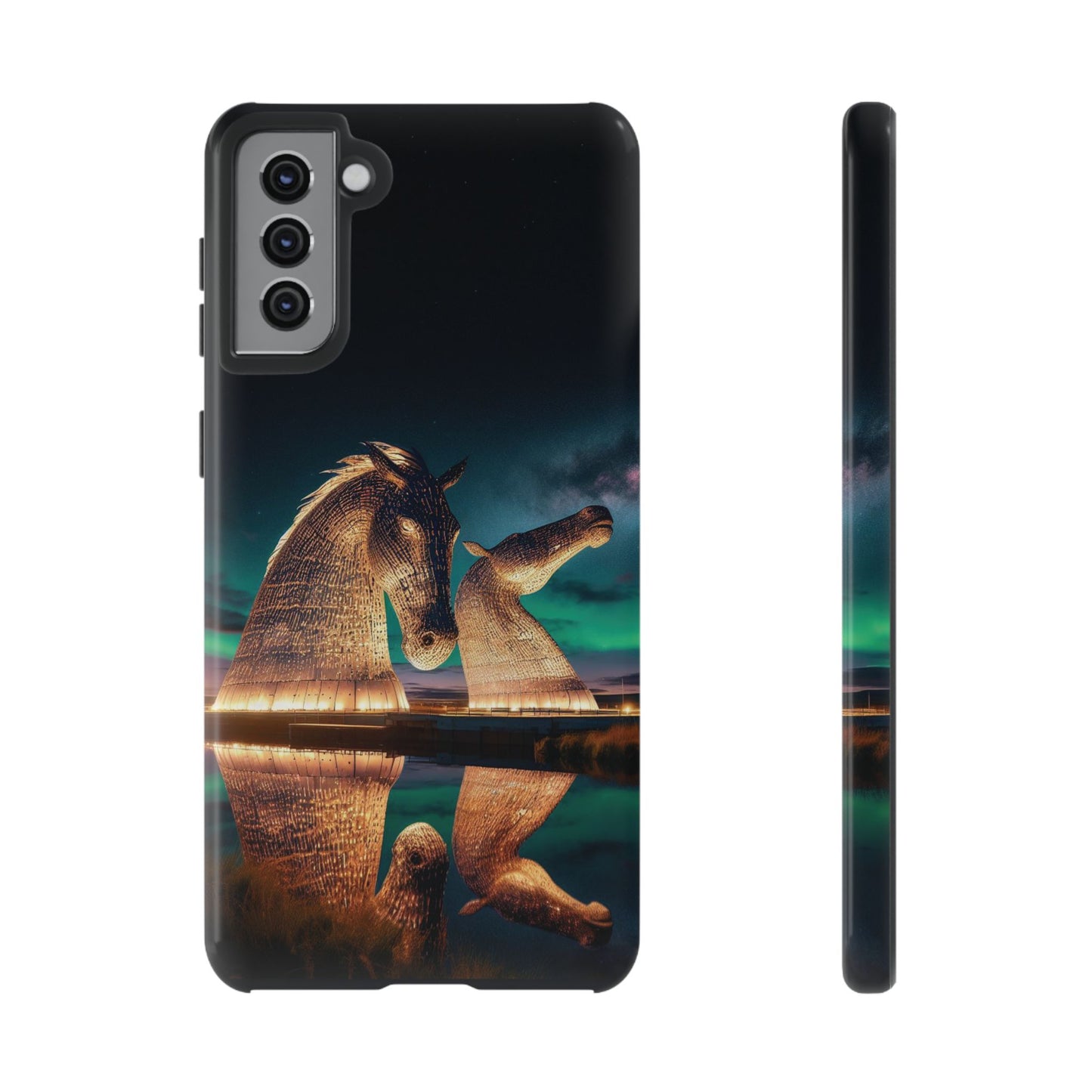 Kelpies Northern Lights Art Phone Case, Scotland, Samsung