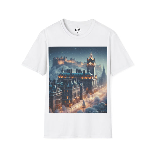 Edinburgh in Winter Softstyle T-Shirt, Unisex Tee, Scotland Shirt, Scottish Landmark, Nature, Scenery, Various Colours