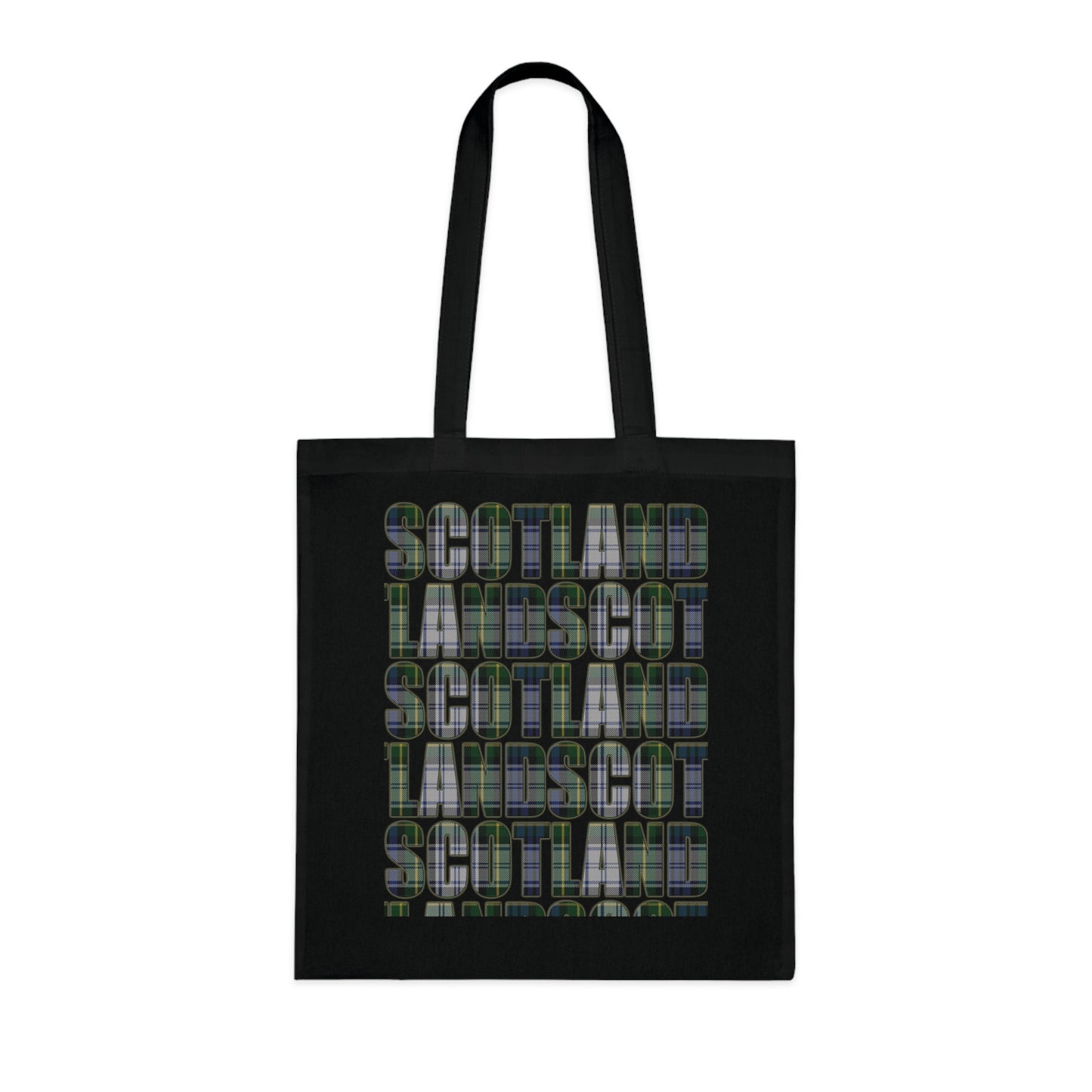 Reversible Scotland Tartan Map Cotton Tote Bag - Gordon Dress Tartan