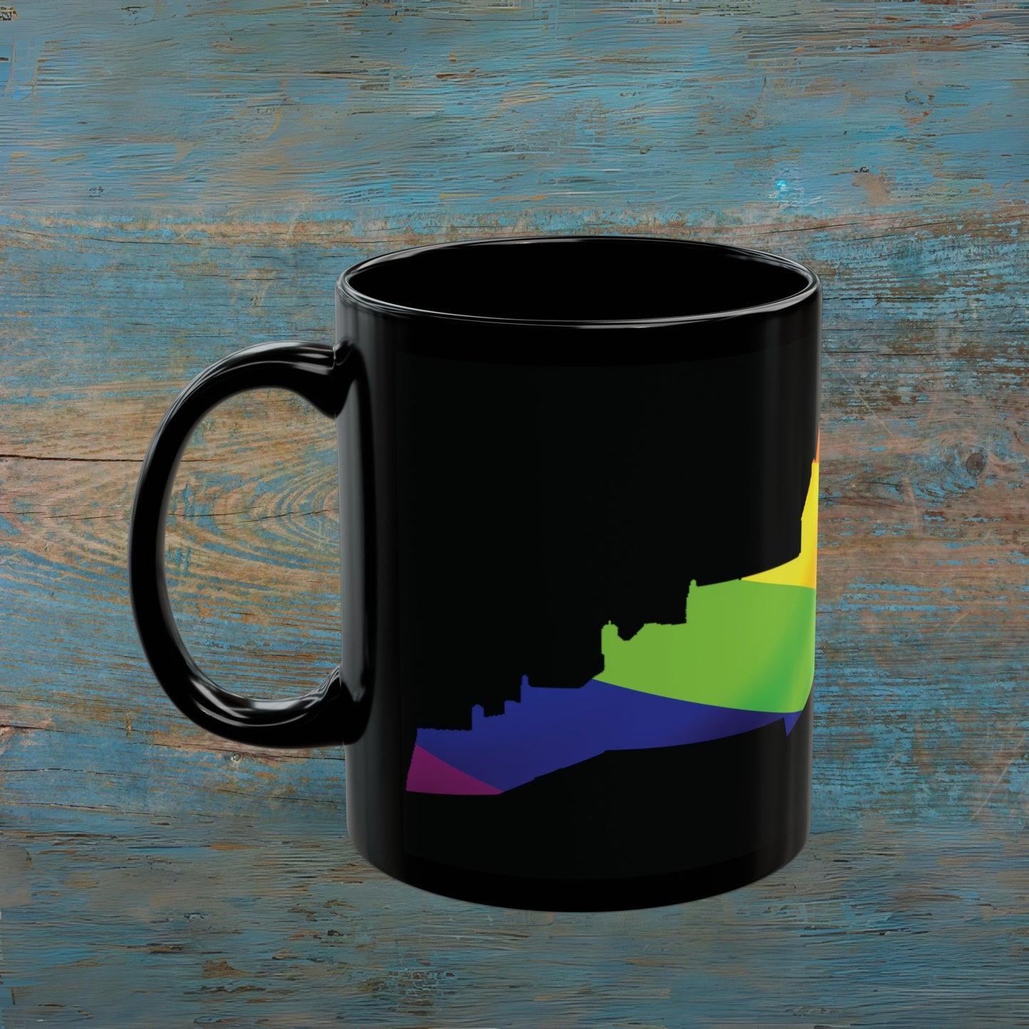 Edinburgh Castle Pride Flag Art Mug, Black