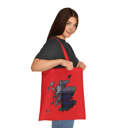 Reversible Scotland Tartan Map Cotton Tote Bag - Argyle Dress Tartan