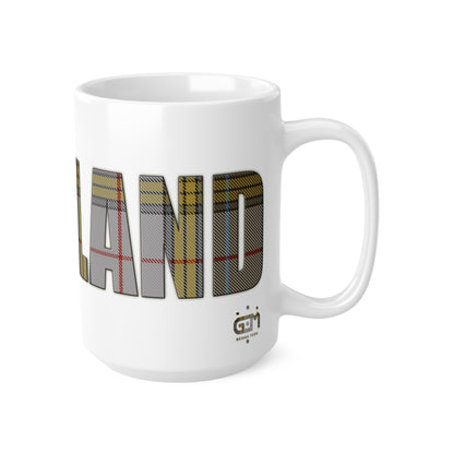 Scotland Tartan Mug - Buchanan, Coffee Cup, Tea Cup, Scotland, White