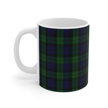 Scottish Tartan Mug 11oz, Black Watch Tartan